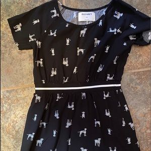 Girls Dalmatian Dog black and white dress EUC.